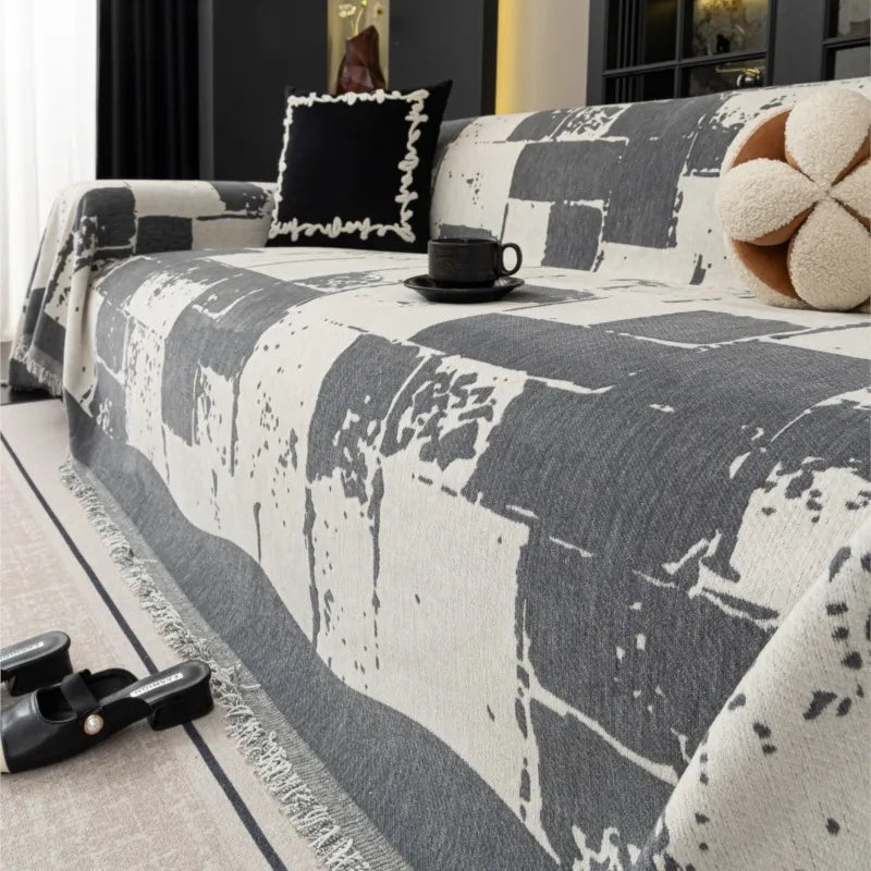 Vintage Chenille Sofa Cover Full Coverage Non-Slip Couch Protector 2025New All-Season Universal Couch Camping Blanket Dust Guard